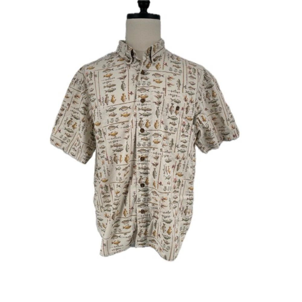 Woolrich Men's Birch Freshwater Fly Fishing Vtg Button Up Shirt Large L
